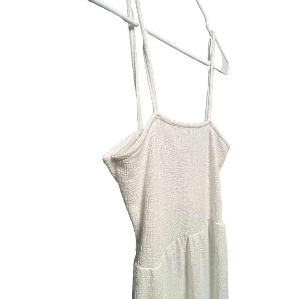 Nasty Gal Size US 6 White Maxi Dress Tie and Cutout in Back Tiered Summer Layer - Picture 2 of 6